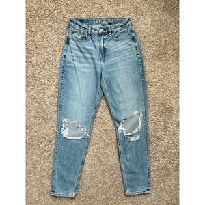 GUC I American Eagle Outfitters I Light Wash Ripped Mom Jeans I Size 2